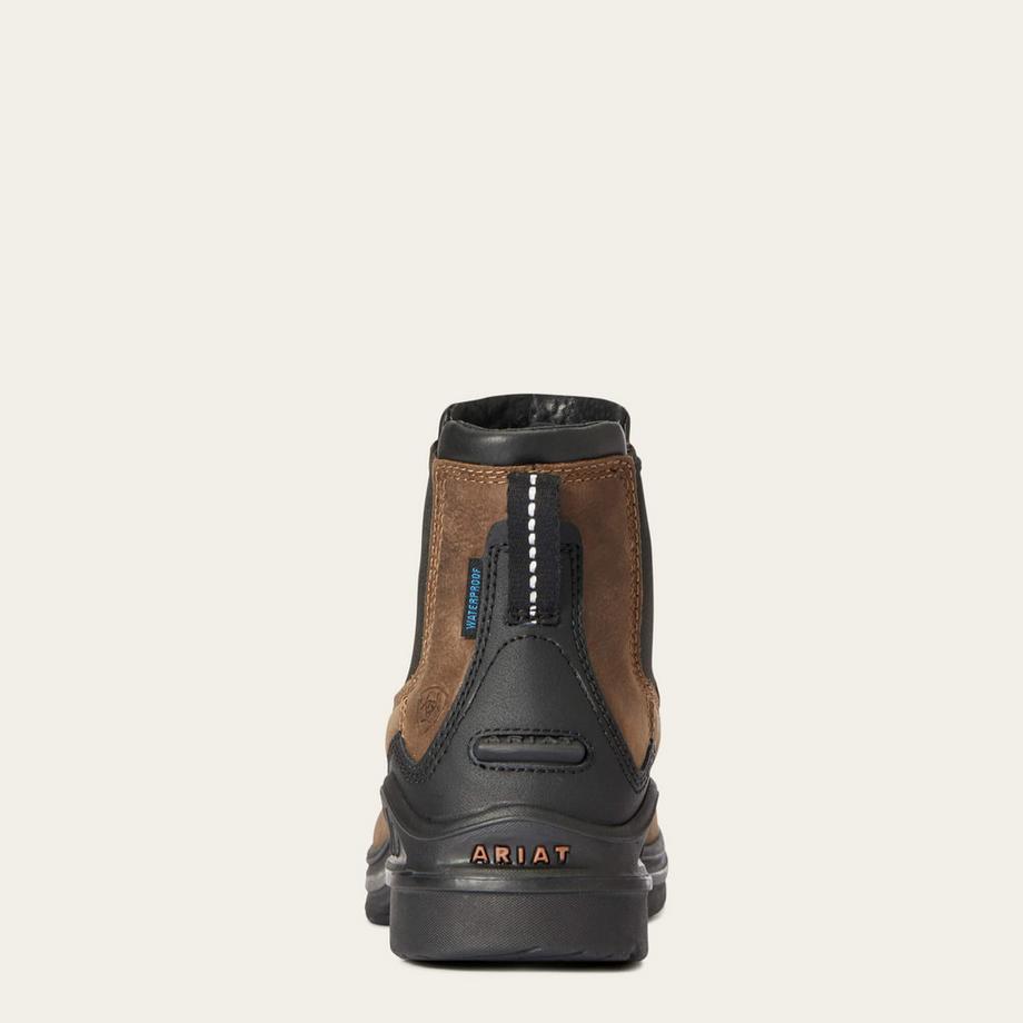 Ariat  bottines imperméable barnyard twin gore ii antq brn 3.5/6 b 