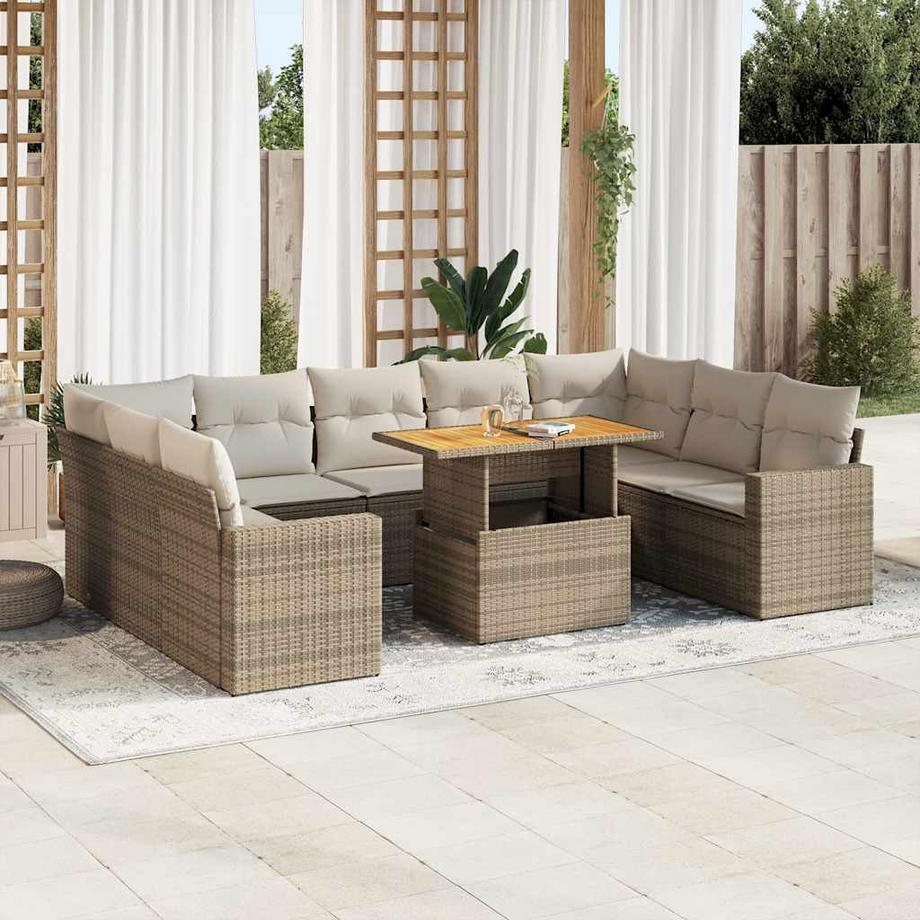 VidaXL Ensemble de canapés de jardin rotin synthétique  