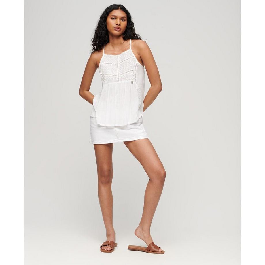 Superdry Débardeur à Empiècement en Dentelle Vintage  