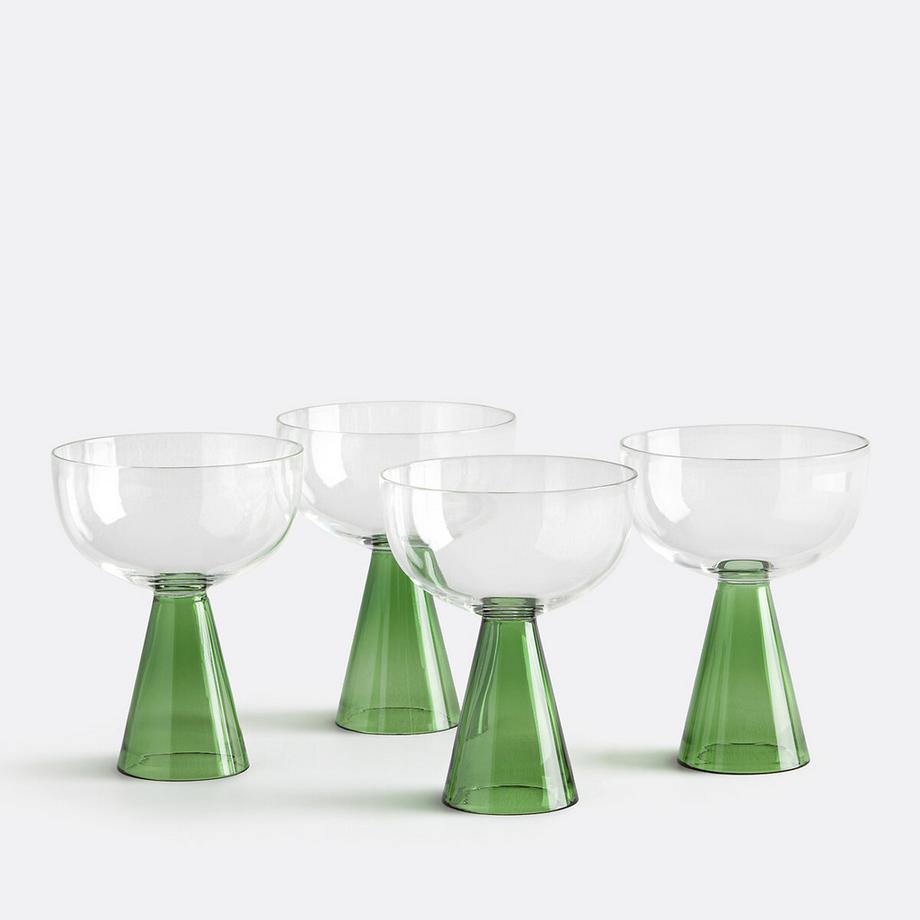 Set mit 4 Schalen aus Borosilikatglas