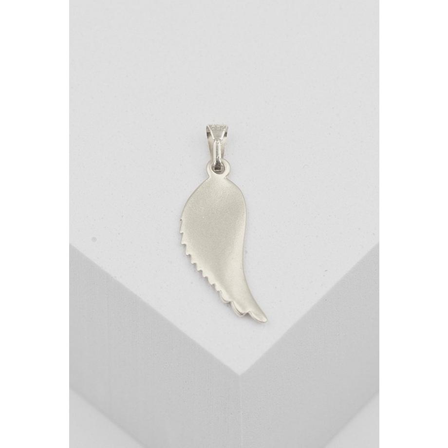 MUAU Schmuck  Engelsflügel Anhänger Weissgold 750, 27x14mm 