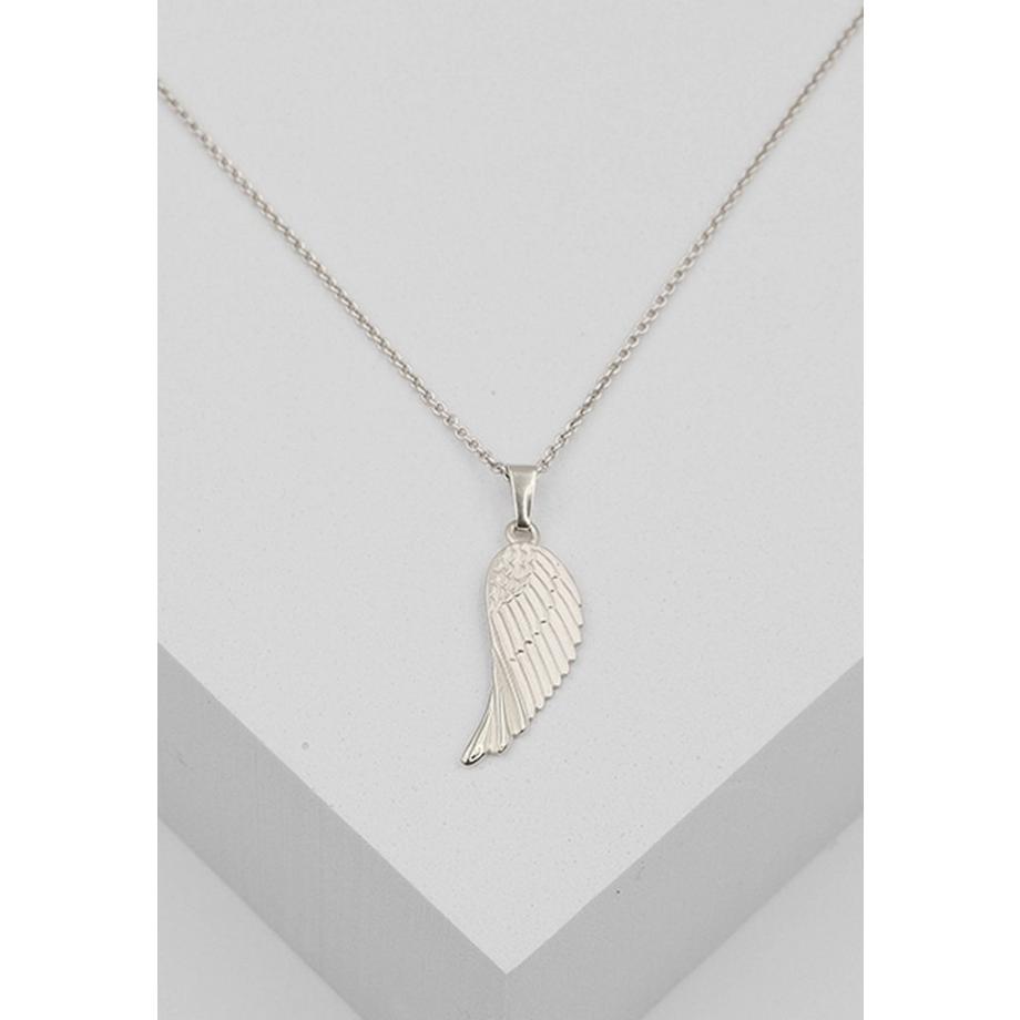 MUAU Schmuck  Engelsflügel Anhänger Weissgold 750, 27x14mm 