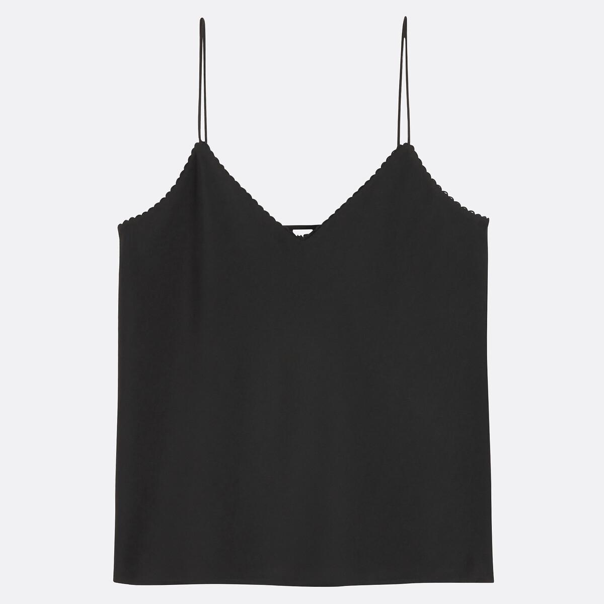 La Redoute Collections Satin V-Ausschnitt Top mit schmalen Trägern  