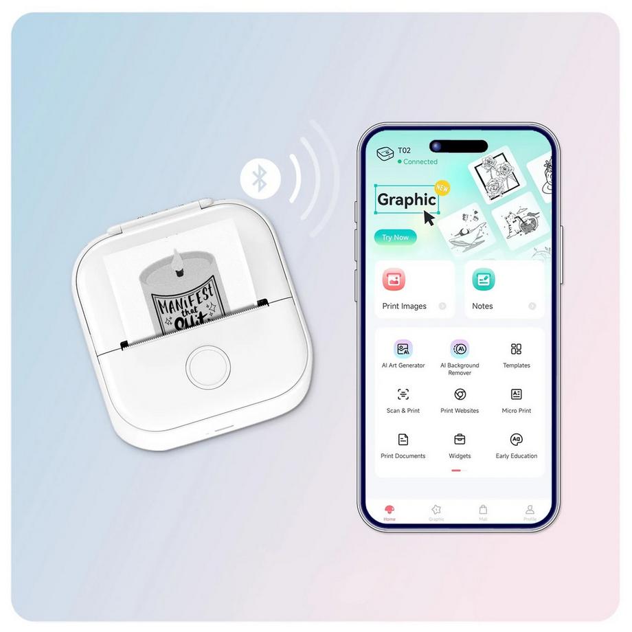 Phomemo  T02 Tintenloser Mini-Drucker 