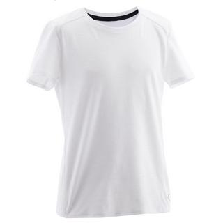 DOMYOS  T-Shirt 500 Gym Baumwolle atmungsaktiv Kinder weiss 