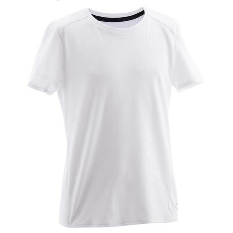 DOMYOS  T-Shirt 500 Gym Baumwolle atmungsaktiv Kinder weiss 