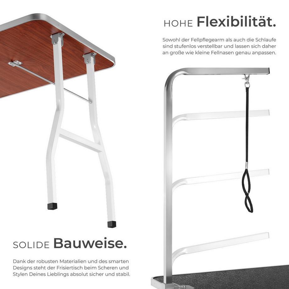 Tectake  Tavolo da toelettatura   con braccio regolabile in altezza 