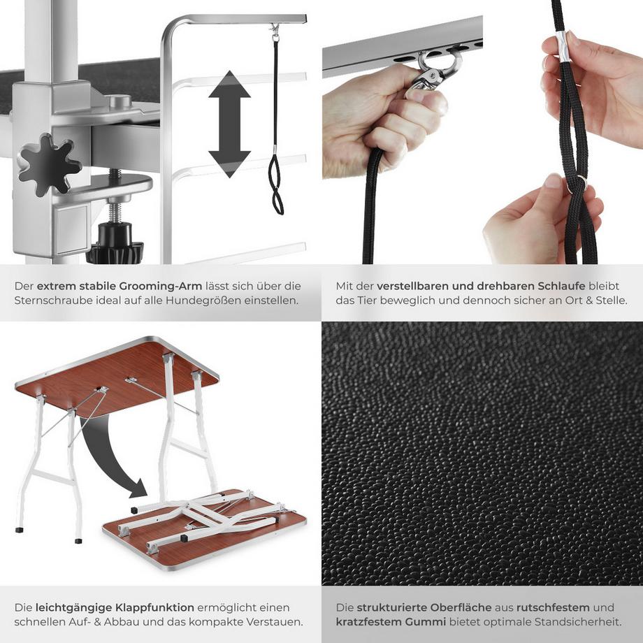 Tectake  Tavolo da toelettatura   con braccio regolabile in altezza 