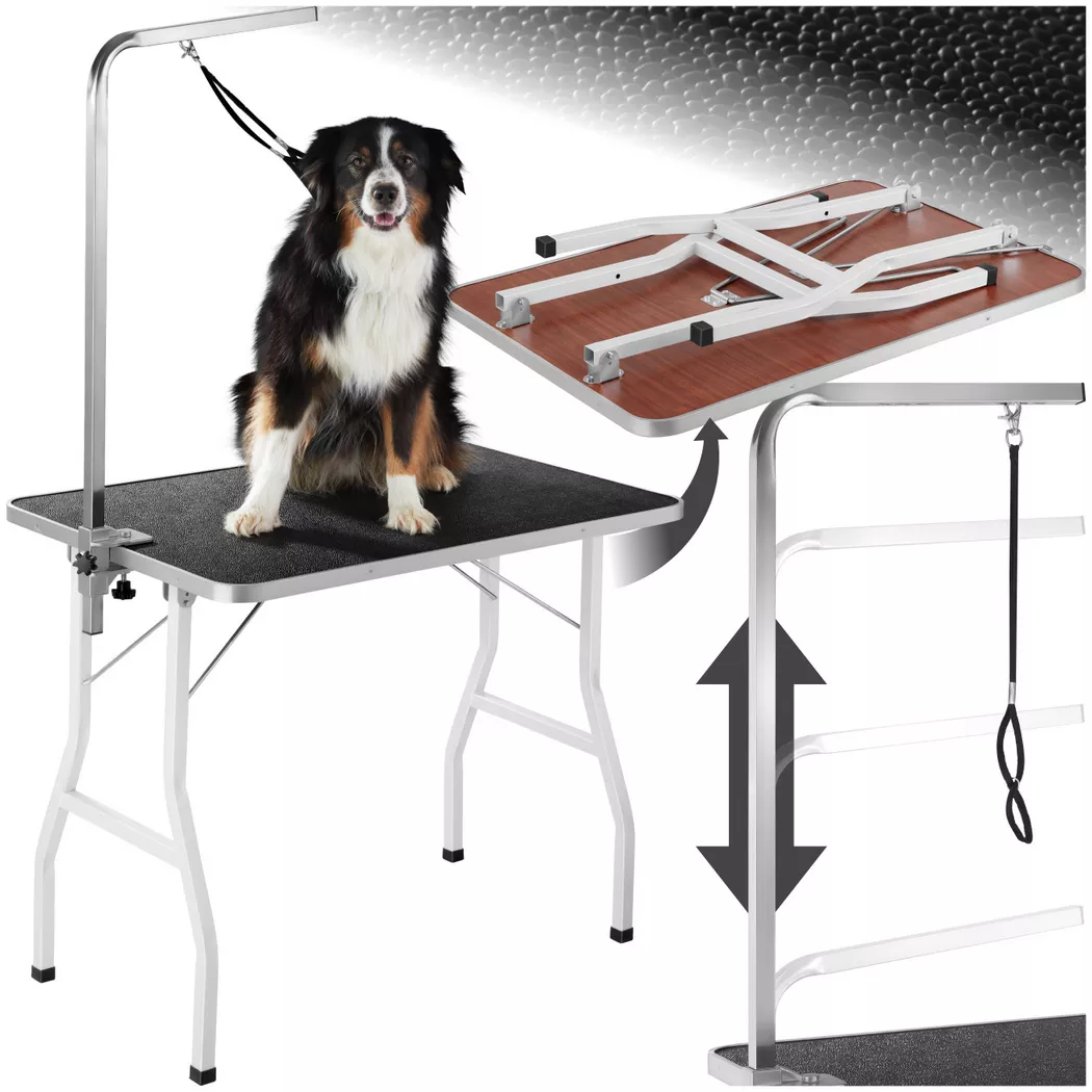 Tectake - Trimmtisch  mit höhenverstellbarem Galgen klappbar, One Size, Weiss