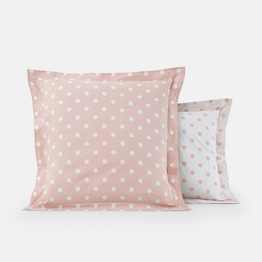 Taie d'oreiller pur coton imprimé pois