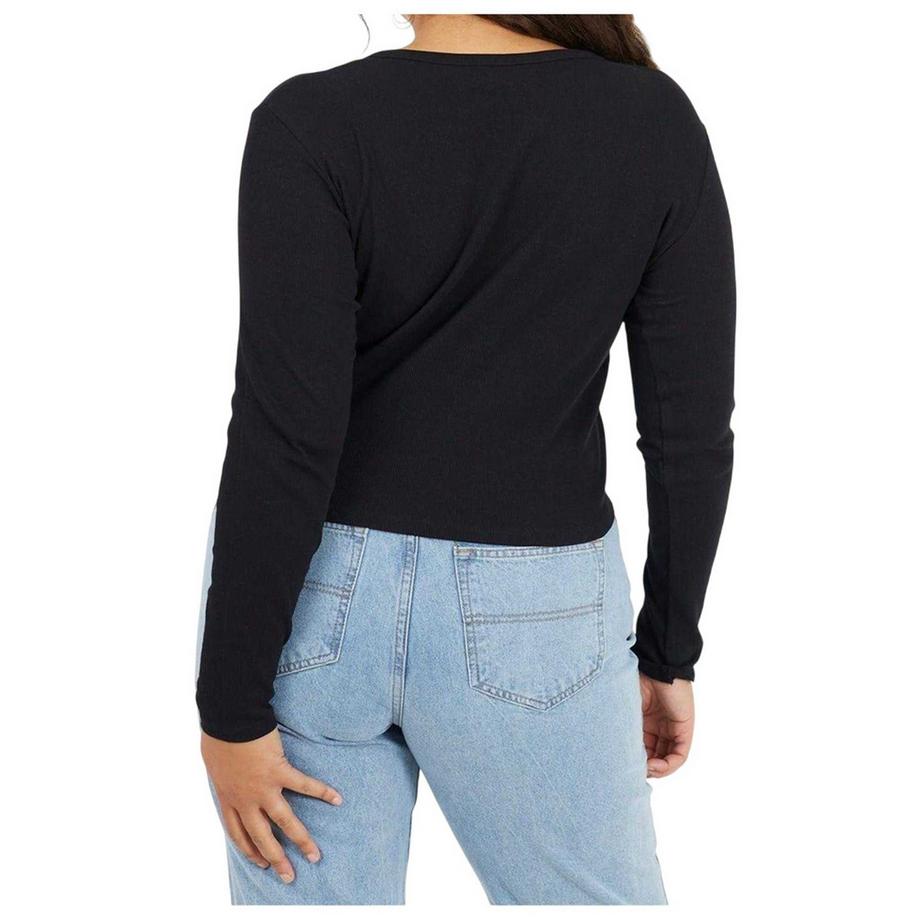 Brave Soul T-Shirt Manches Longues Col en Entaille  