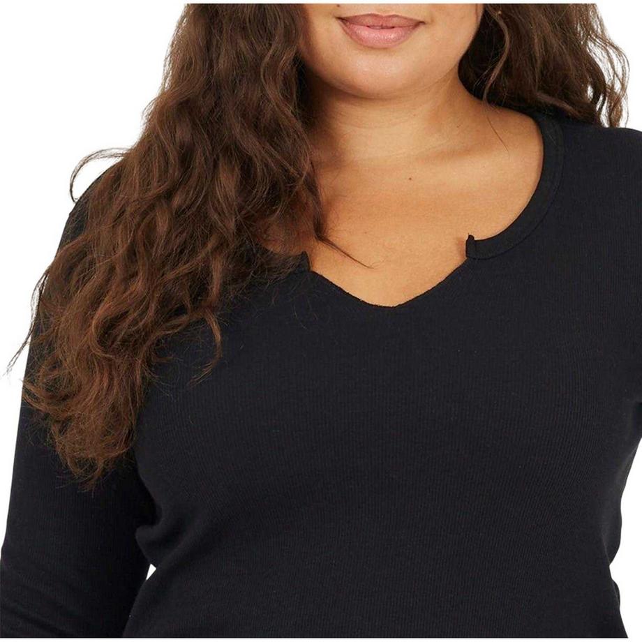 Brave Soul T-Shirt Manches Longues Col en Entaille  