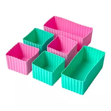 Yumbox Mini-Silikon-Bento-Würfel RosaAqua, 6 Stück