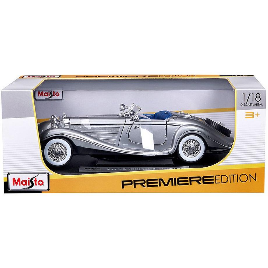 Maisto  1:18 Mercedes Benz 500K Roadster 1936 Grau 