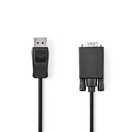 Nedis  Câble VGA | DisplayPort Male | VGA Male | Nickel Plated | Résolution maximale : 1080p | 2.00 m | Rond | PVC | Noir | Label 