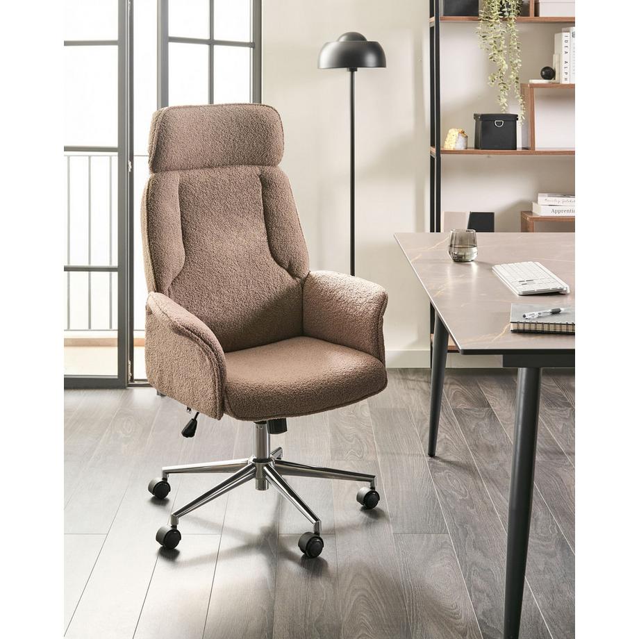 Beliani Chaise de bureau en Bouclé  PILOT  