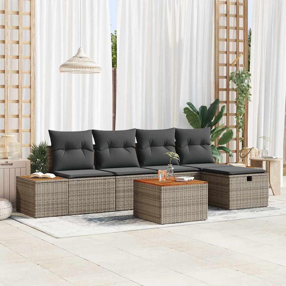 VidaXL Ensemble de canapé modulable poly rattan  