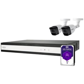 ABUS SET complet avec enregistreur vidéo hybride et 2 mini-caméras analogiques tube
