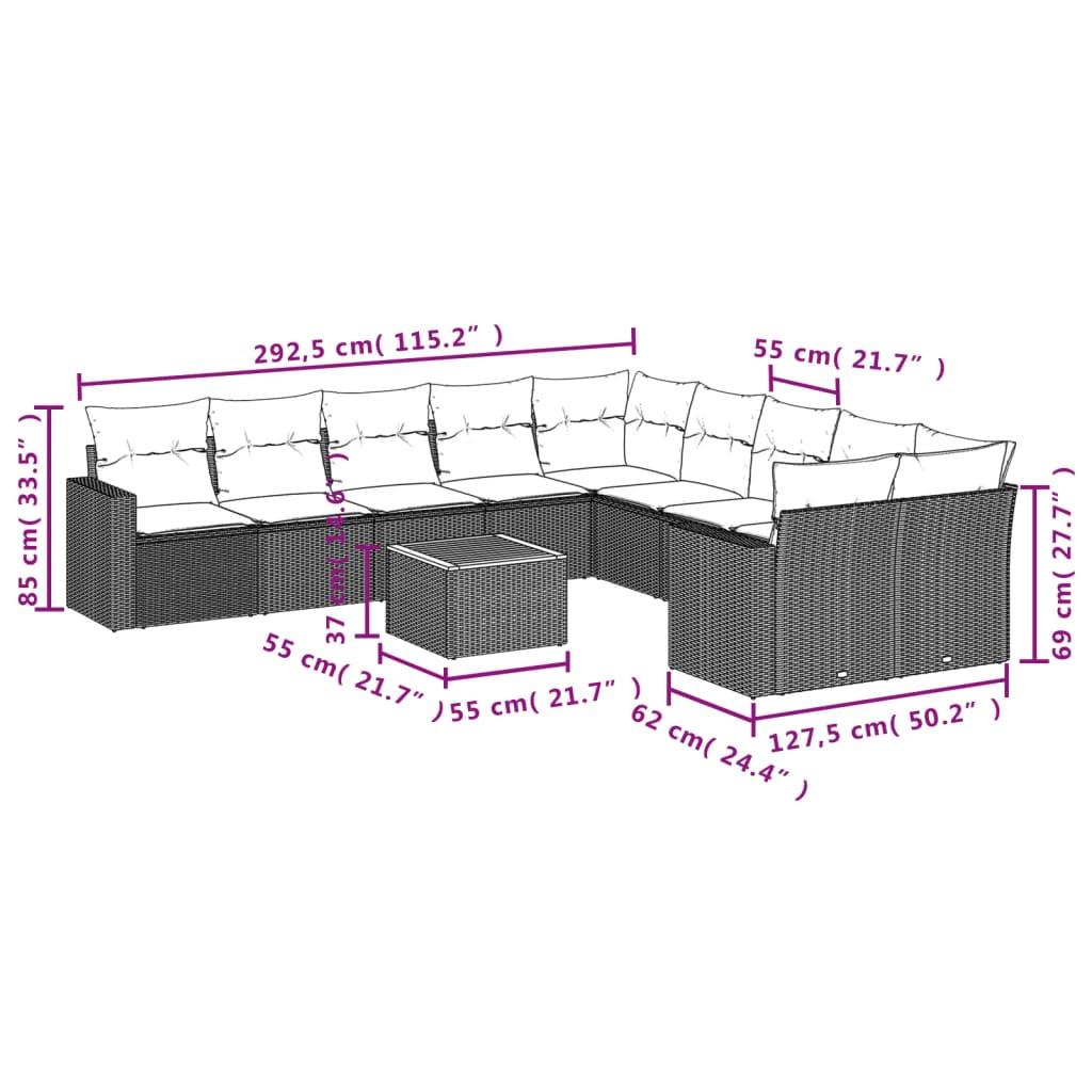 VidaXL Ensemble de canapés de jardin rotin synthétique  