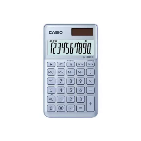 CASIO Casio SL-1000SC Calcolatrice tascabile Blu Display (cifre): 10 a energia solare, a batteria (L x A x P) 71 x 9  