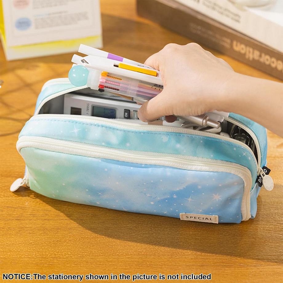 Only-bags.store  Pencil Case Teenager Pencil Case 3 Compartment, Large Capacity Pencil Case for School & Office 