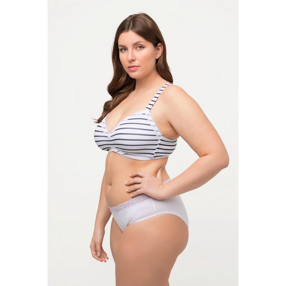 Ulla Popken Soutien-gorge sans Armatures Bonnets Souples Rayures  
