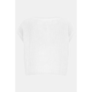 Ulla Popken  Pull, oversize, col rond, sans manches, coton bio 