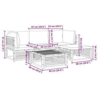 VidaXL Salon de jardin bois  