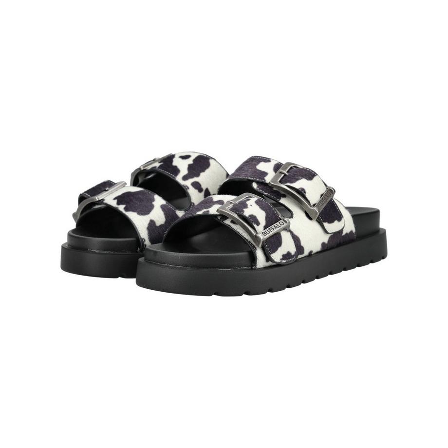 Buffalo Kuhdruck Doppelriemen Slipper  
