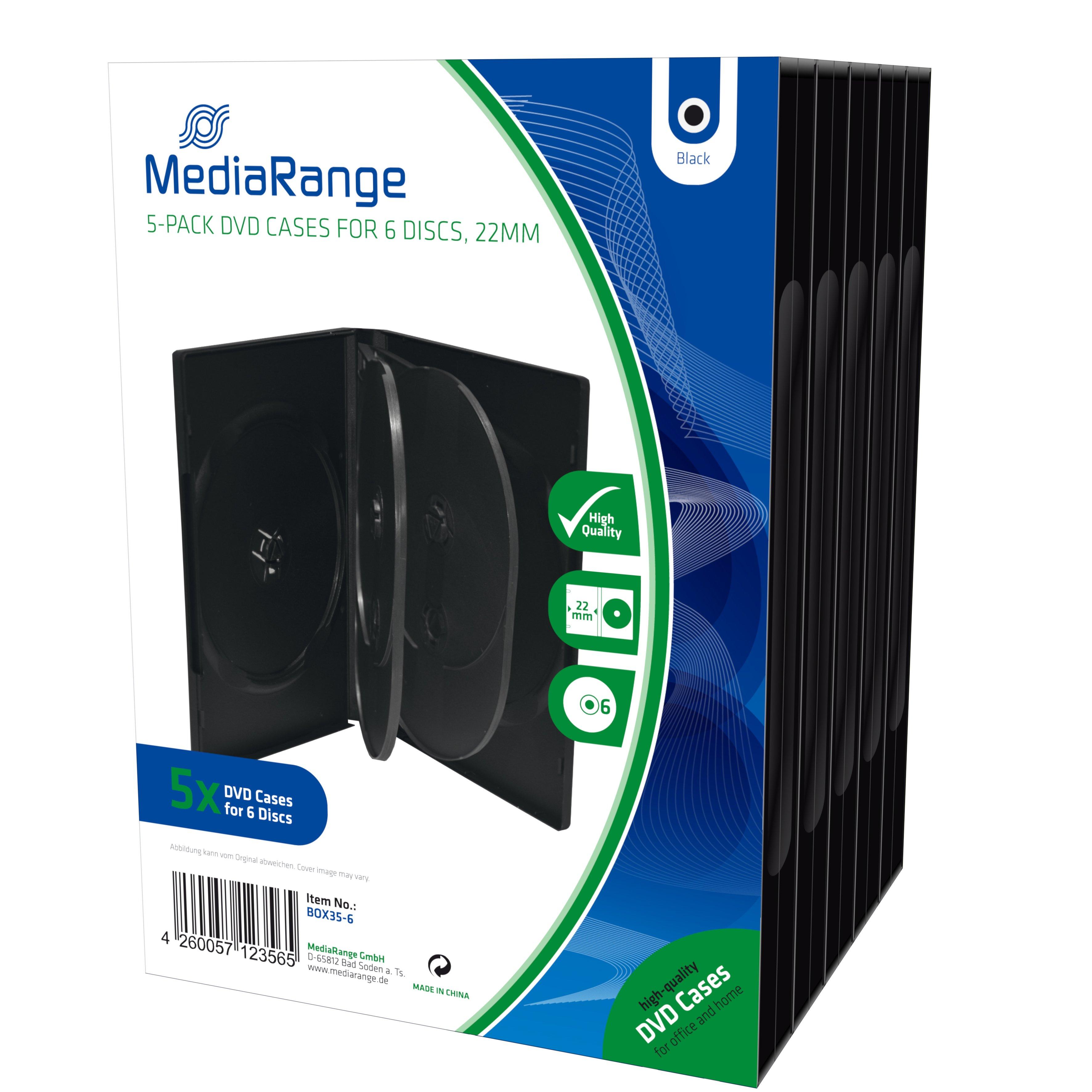 MediaRange  MediaRange BOX35-6 étui disque optique Boîtier DVD 6 disques Noir 