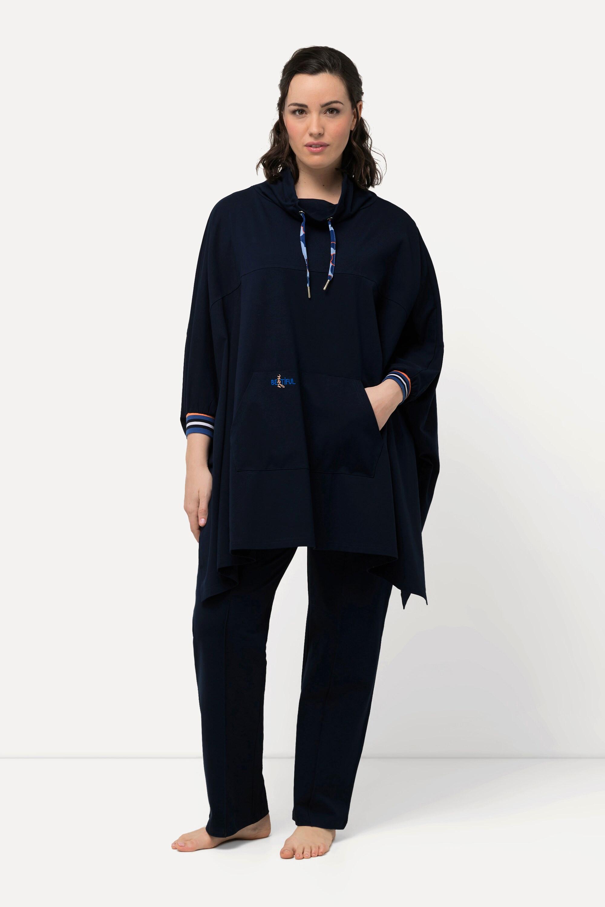 Ulla Popken  Poncho loungewear dal taglio oversize con collo alto e maniche lunghe 