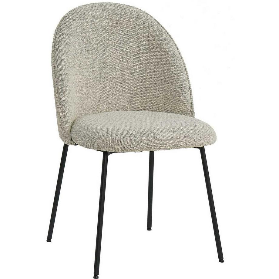 mutoni Esszimmerstuhl Clusto Stoff Metallbeige (2er-Set)  