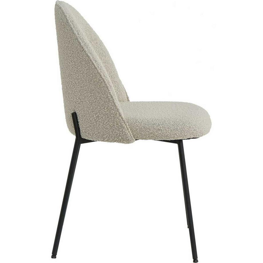 mutoni Esszimmerstuhl Clusto Stoff Metallbeige (2er-Set)  