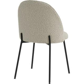 mutoni Sedia da pranzo Clusto tessuto metallo grigio-beige (set di 2)  