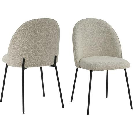 mutoni Sedia da pranzo Clusto tessuto metallo grigio-beige (set di 2)  