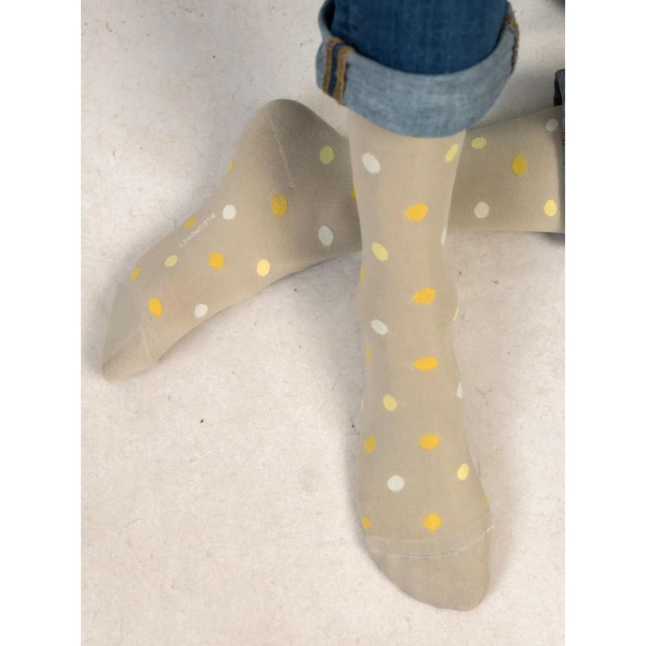 BLEU FORET Chaussettes à Pois  