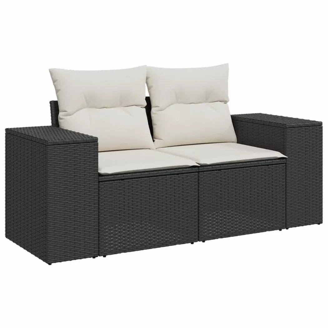 VidaXL - Gartensofa poly-rattan, One Size, Schwarz