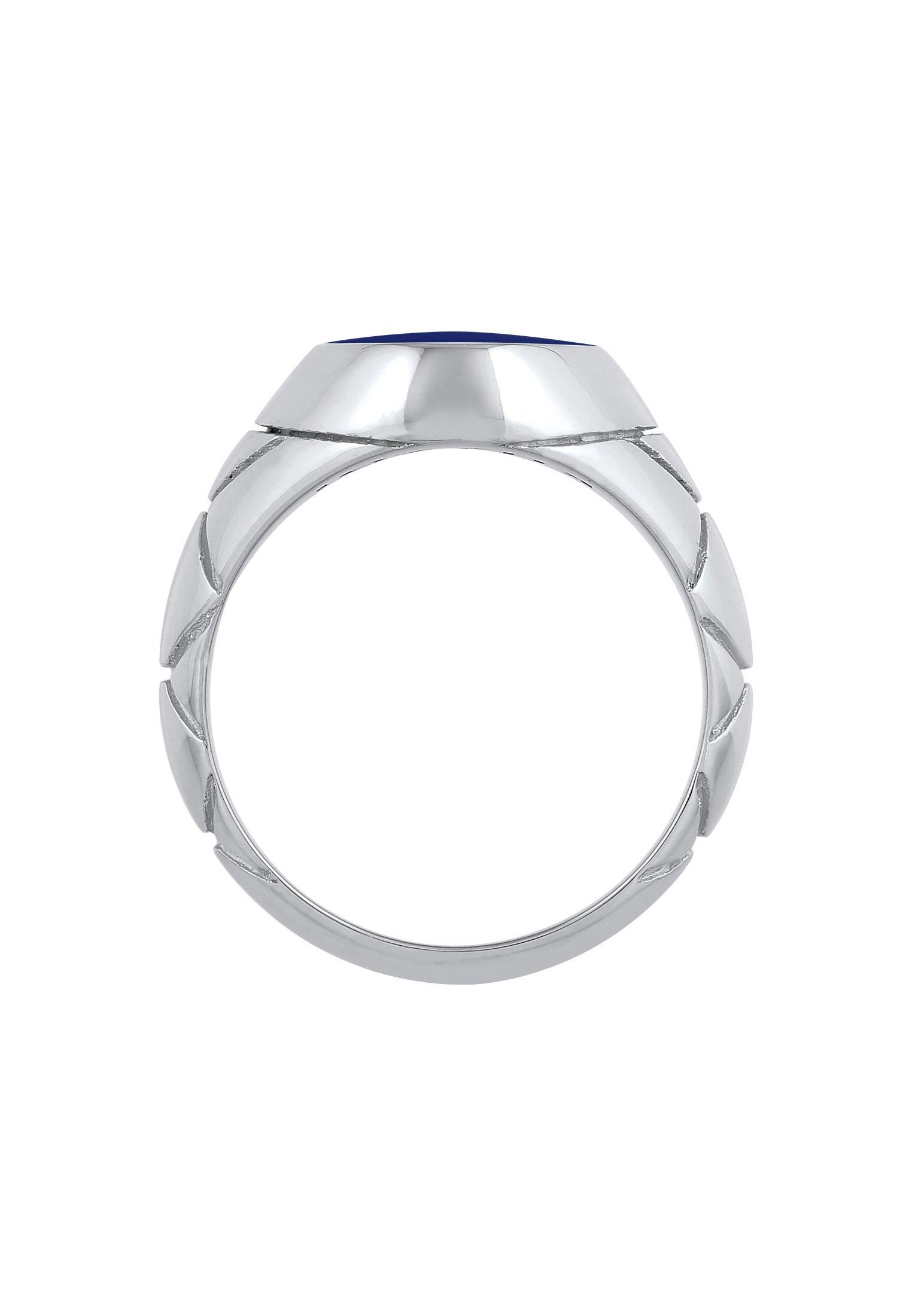 Kuzzoi  Ring Basic  Siegelring Oval Emaille 925Er Silber 