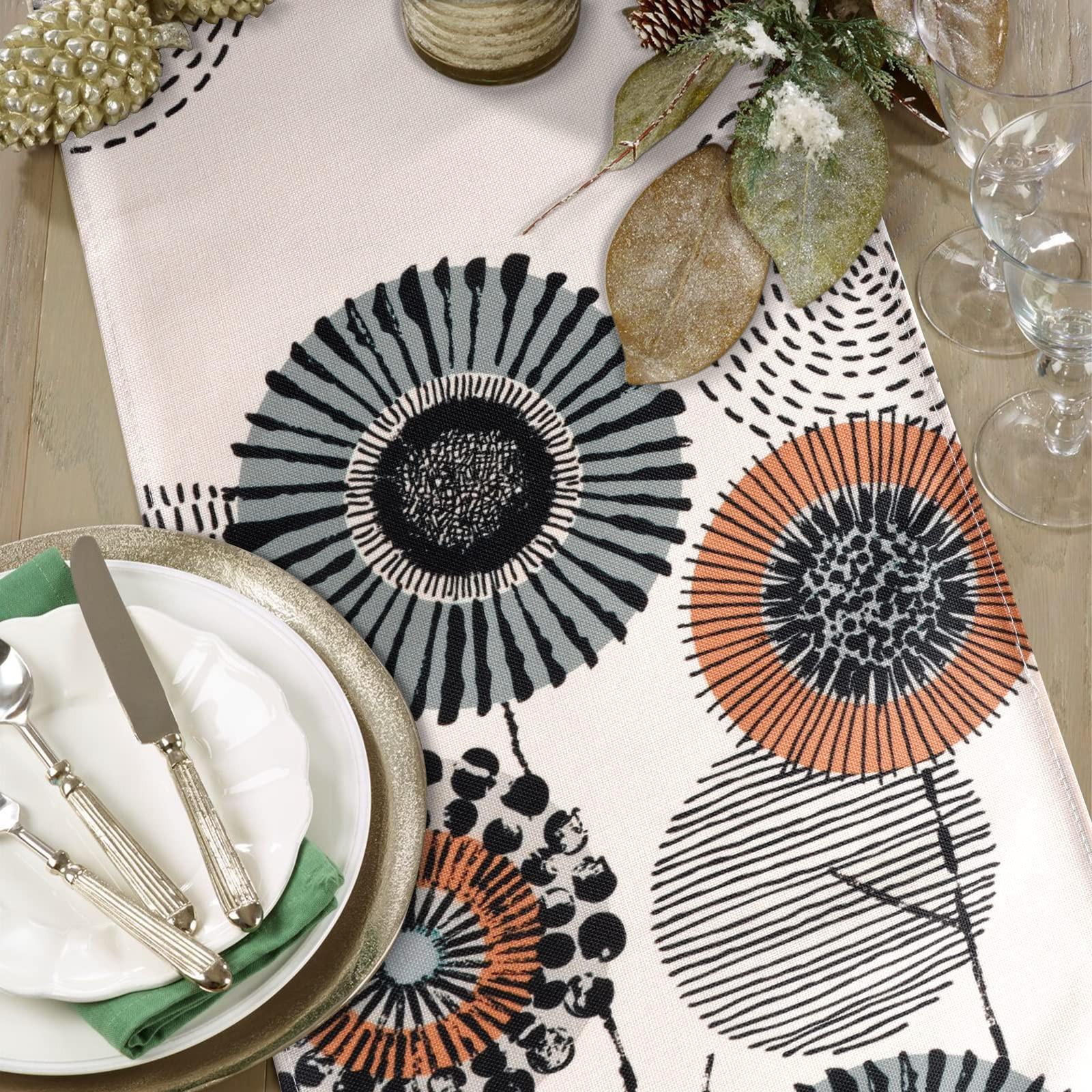 Alopini Abwaschbarer Vintage-Tischläufer für Esszimmer und Küche  