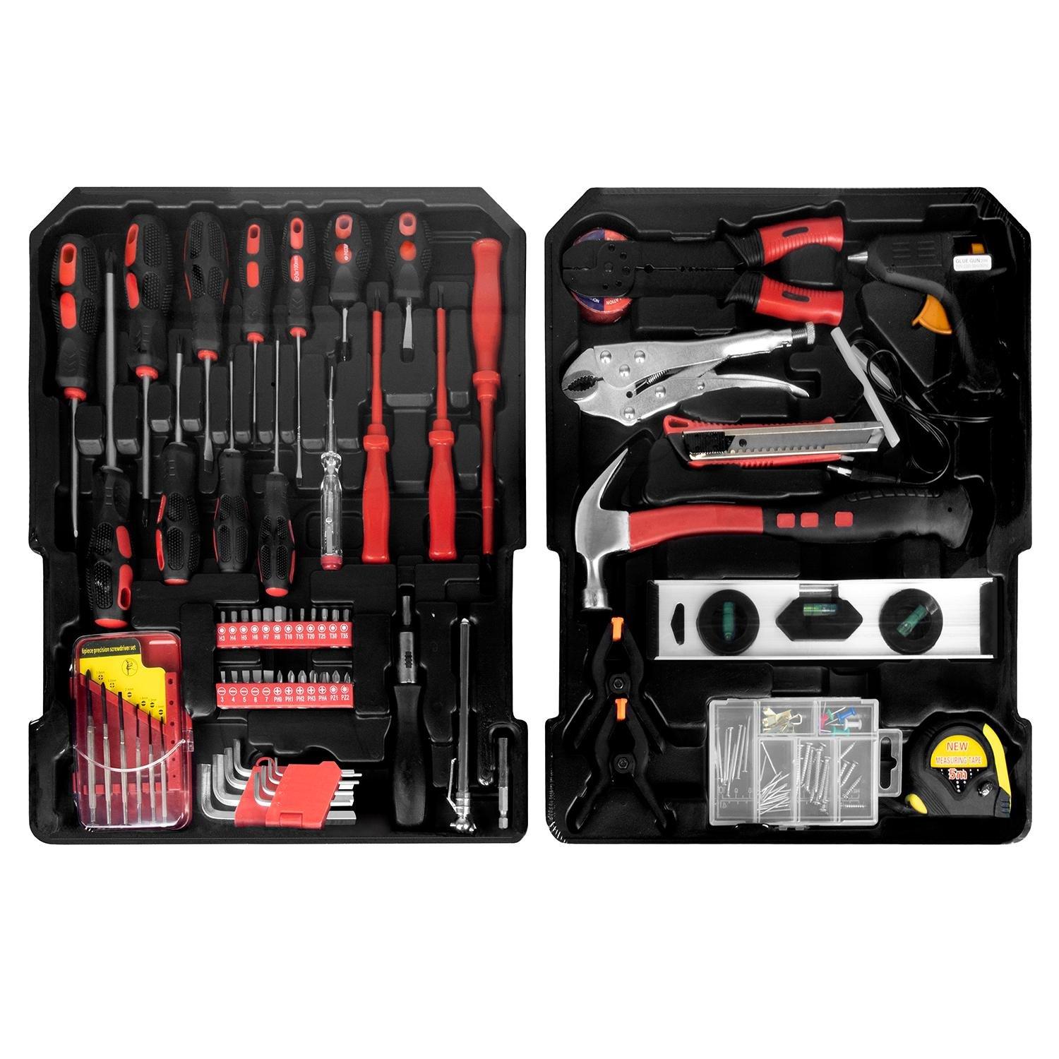 eStore Boîte à Outils, 408 Pièces - Coffret avec Roues  