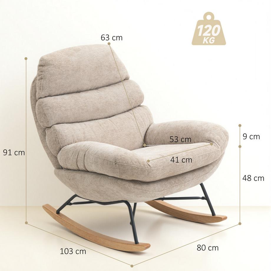 HOMCOM Fauteuil à bascule  