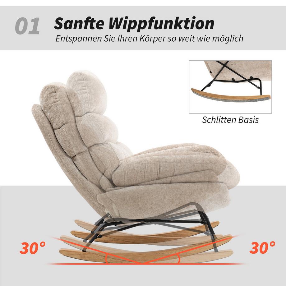 HOMCOM Fauteuil à bascule  