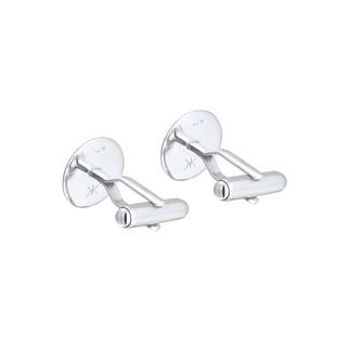 Kuzzoi  Boutons de Manchette Basic Rund Klassik Geo Emaille Blau 925 Silber 