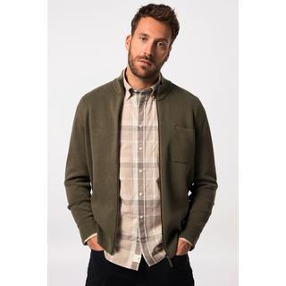 JP1880  Cardigan in maglia lavorata con stile vintage, collo alto 