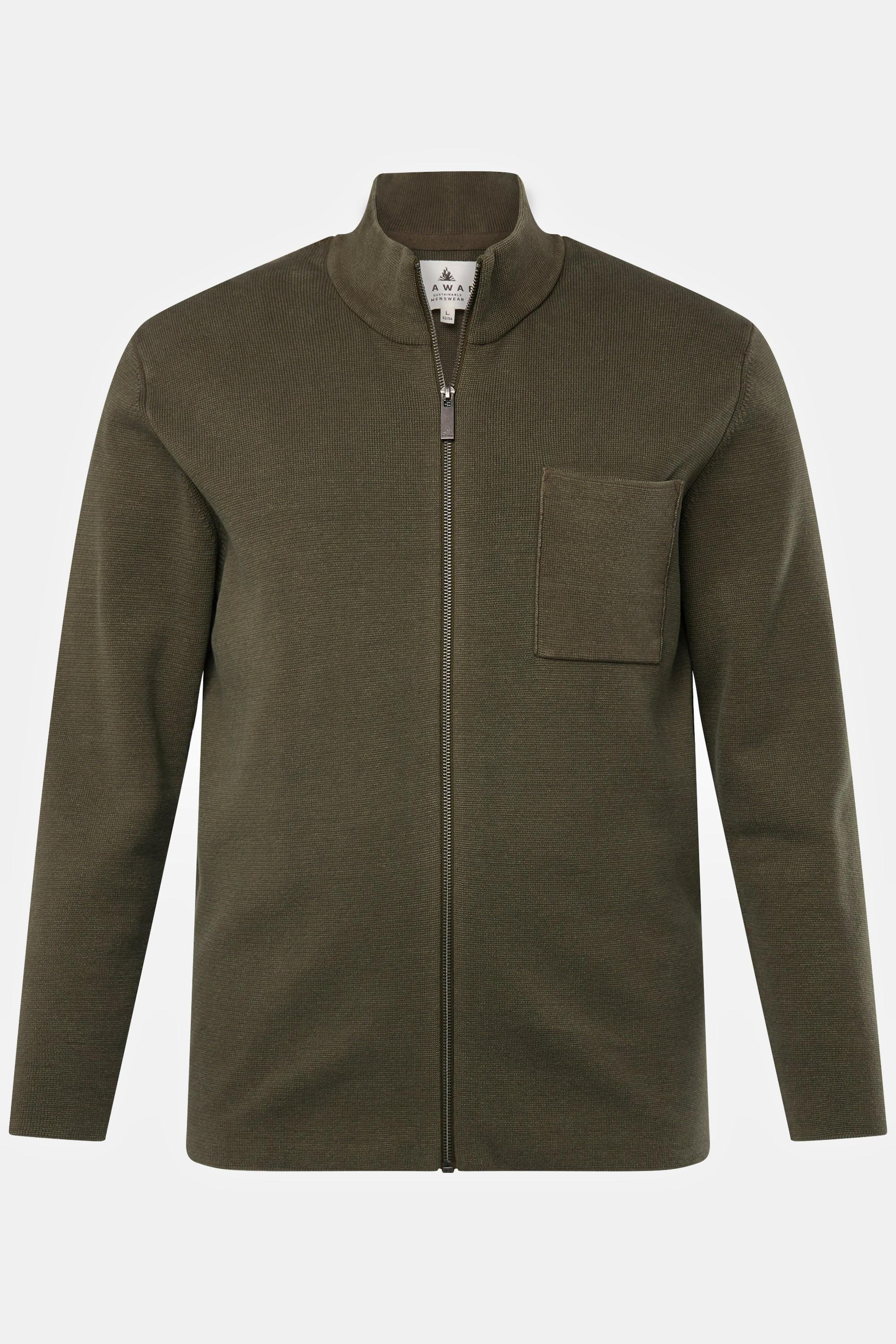 JP1880 Strukturstrick Vintage Look Cardigan Stehkragen  