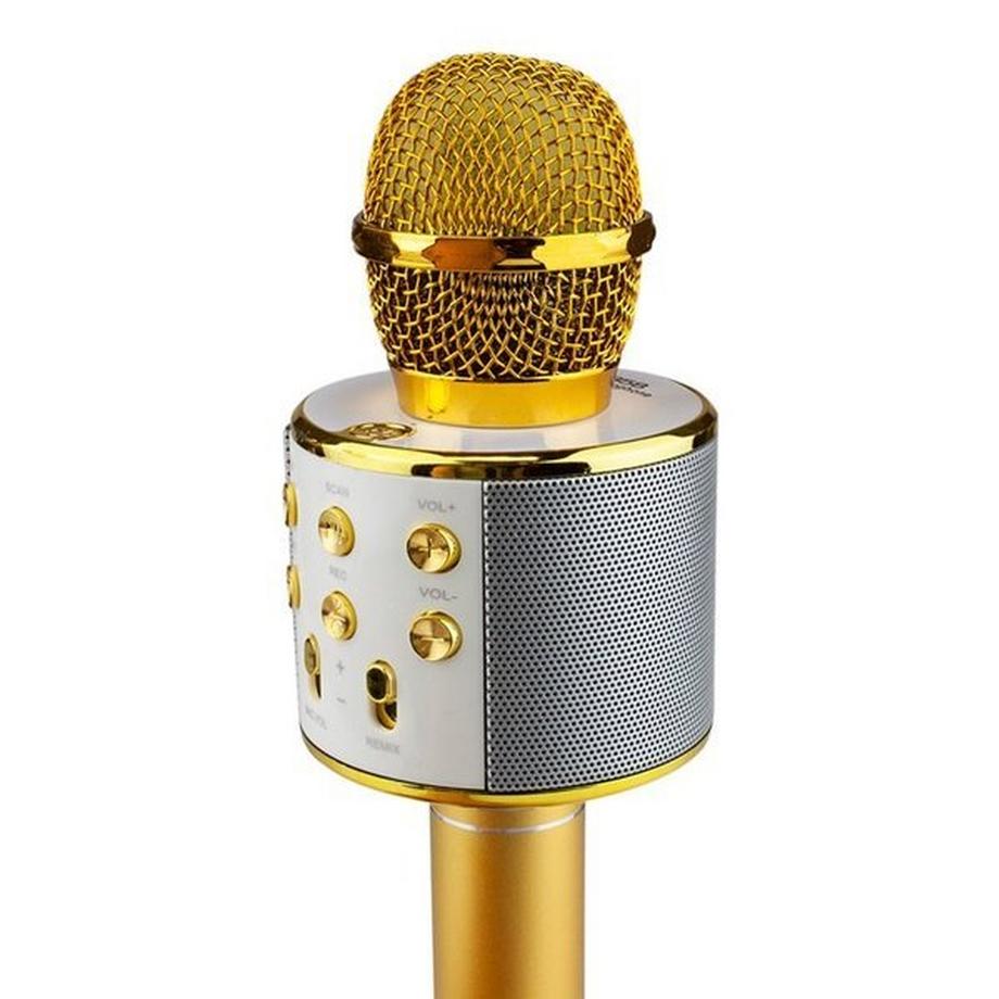 eStore  KTV - Microphone karaoké sans fil - Or 
