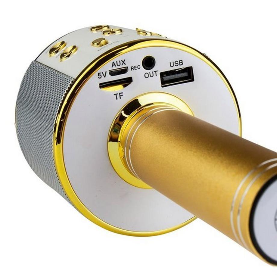 eStore  KTV - Microphone karaoké sans fil - Or 