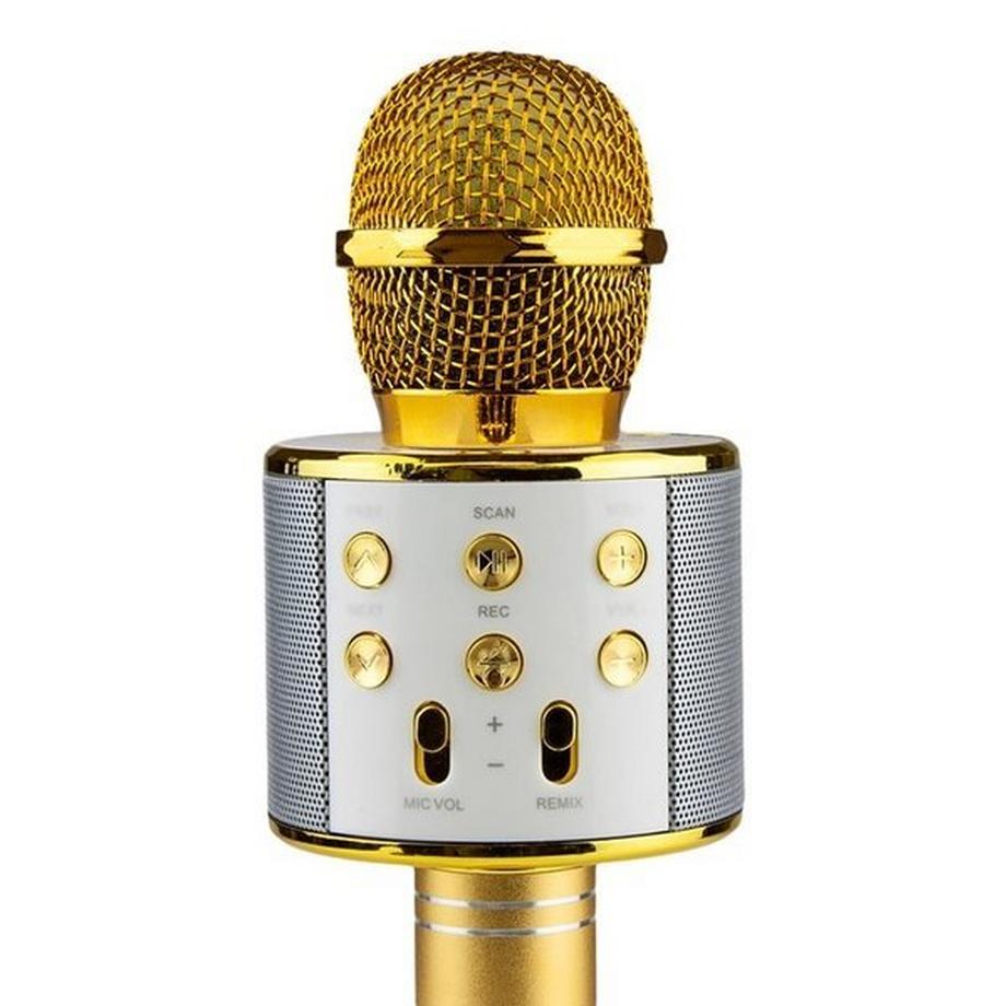 eStore  KTV - Microphone karaoké sans fil - Or 