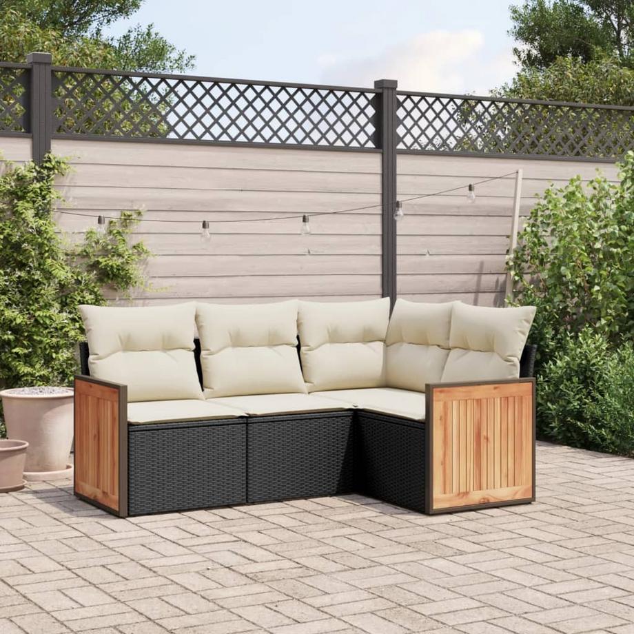 VidaXL set divano da giardino Polirattan  