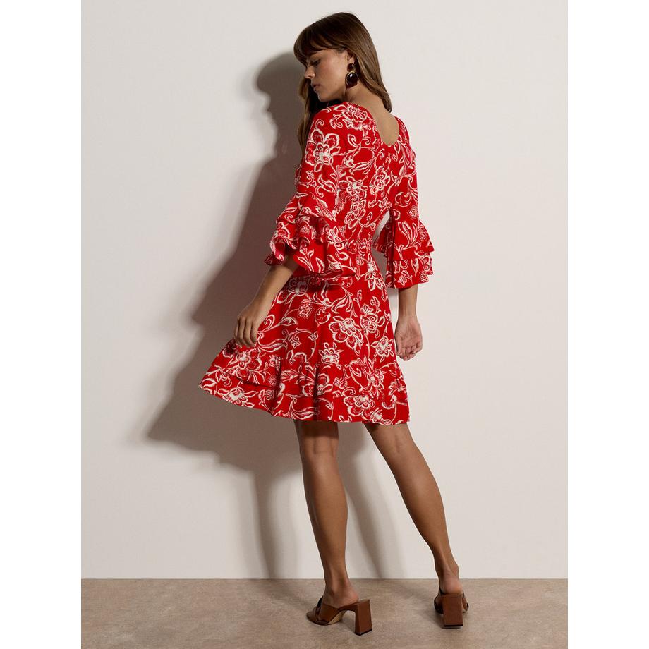 APRICOT Sarasa Mini Robe Fleurie Smockée à Volants  